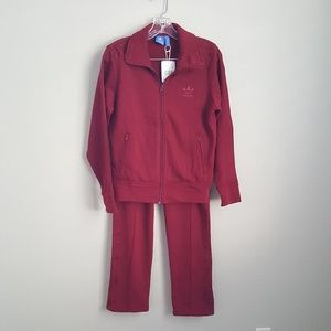 Adidas Track Suit Set Burg/Red